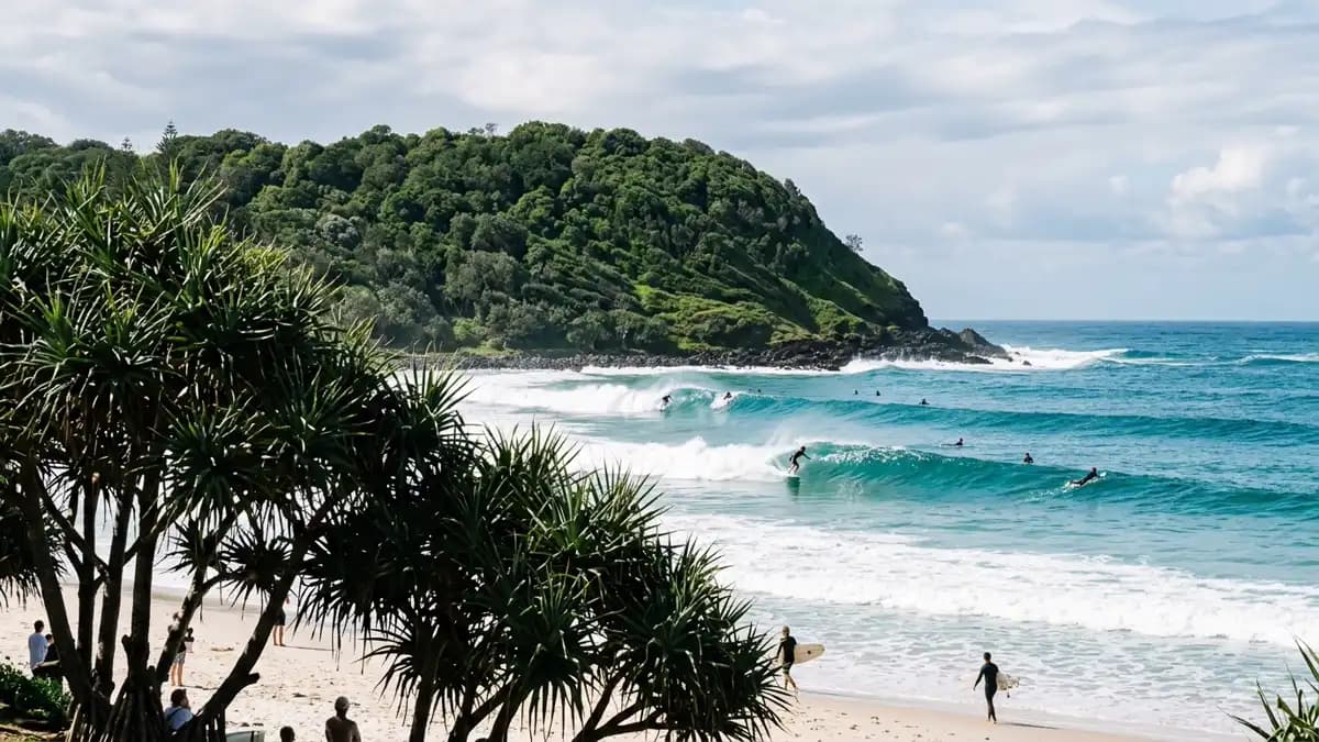 Burleigh Heads surf break and headland Gold Coast Queensland