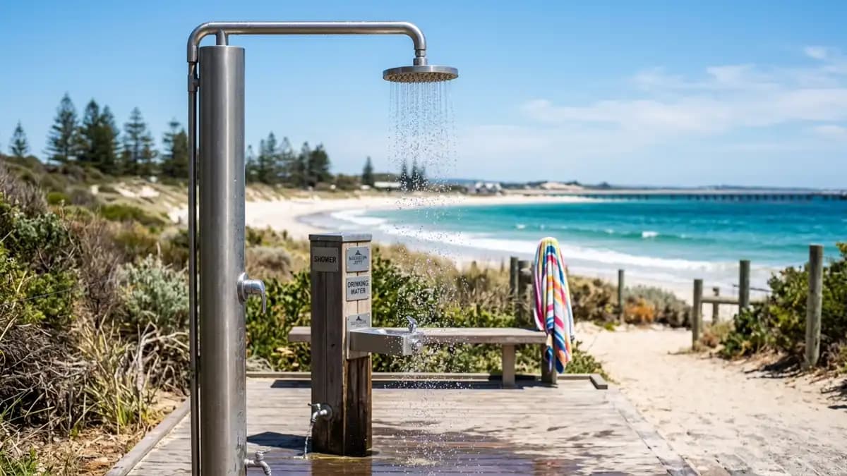 Beach showers and drinking water in Busselton