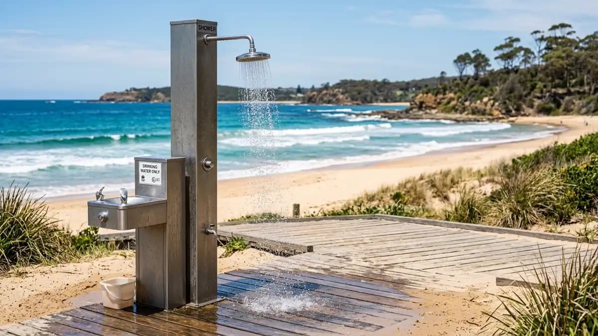 Beach showers and drinking water in Canberra