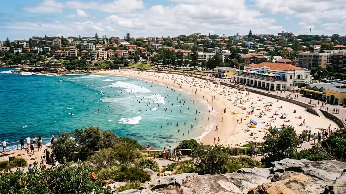 Coogee Beach crescent in Sydney eastern suburbs NSW