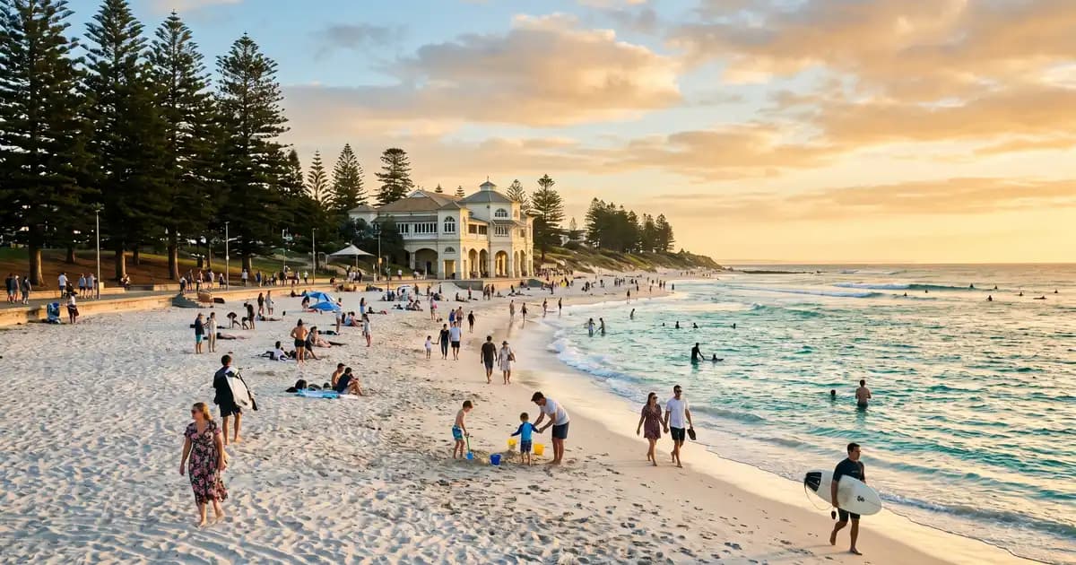Cottesloe Beach at golden hour, Perth Western Australia