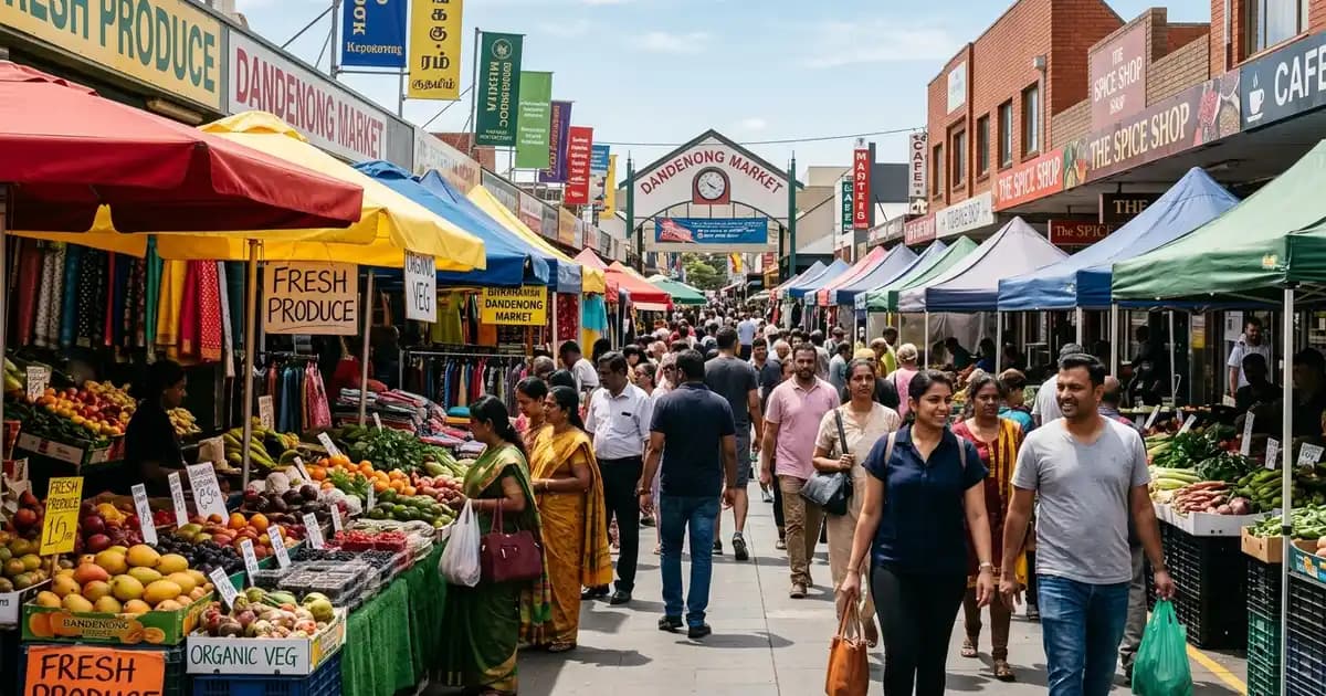 Dandenong Market and multicultural streetscape, Melbourne Victoria