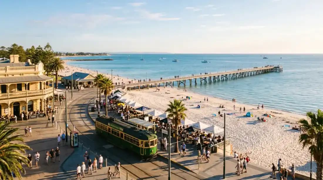 Glenelg Beach and Moseley Square, Adelaide South Australia