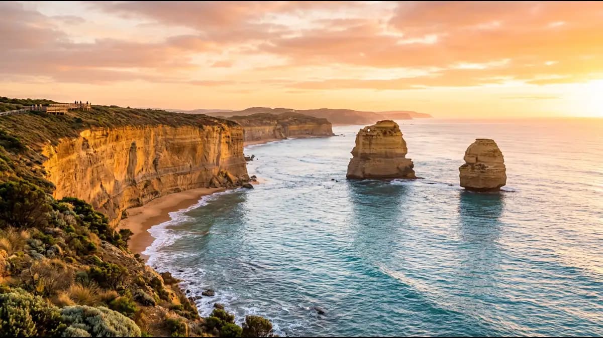 The Twelve Apostles at sunrise on the Great Ocean Road