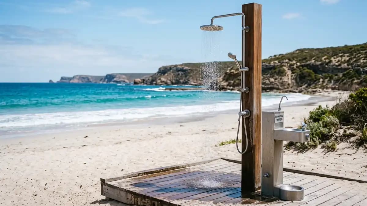 Beach showers and drinking water in Kangaroo Island