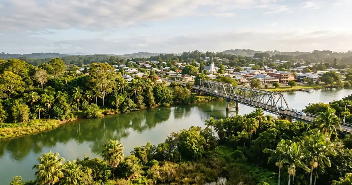 Macleay River and Kempsey township, Mid North Coast NSW