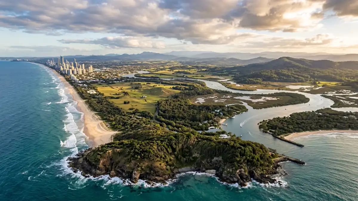 Scenic views of the region surrounding Main Beach