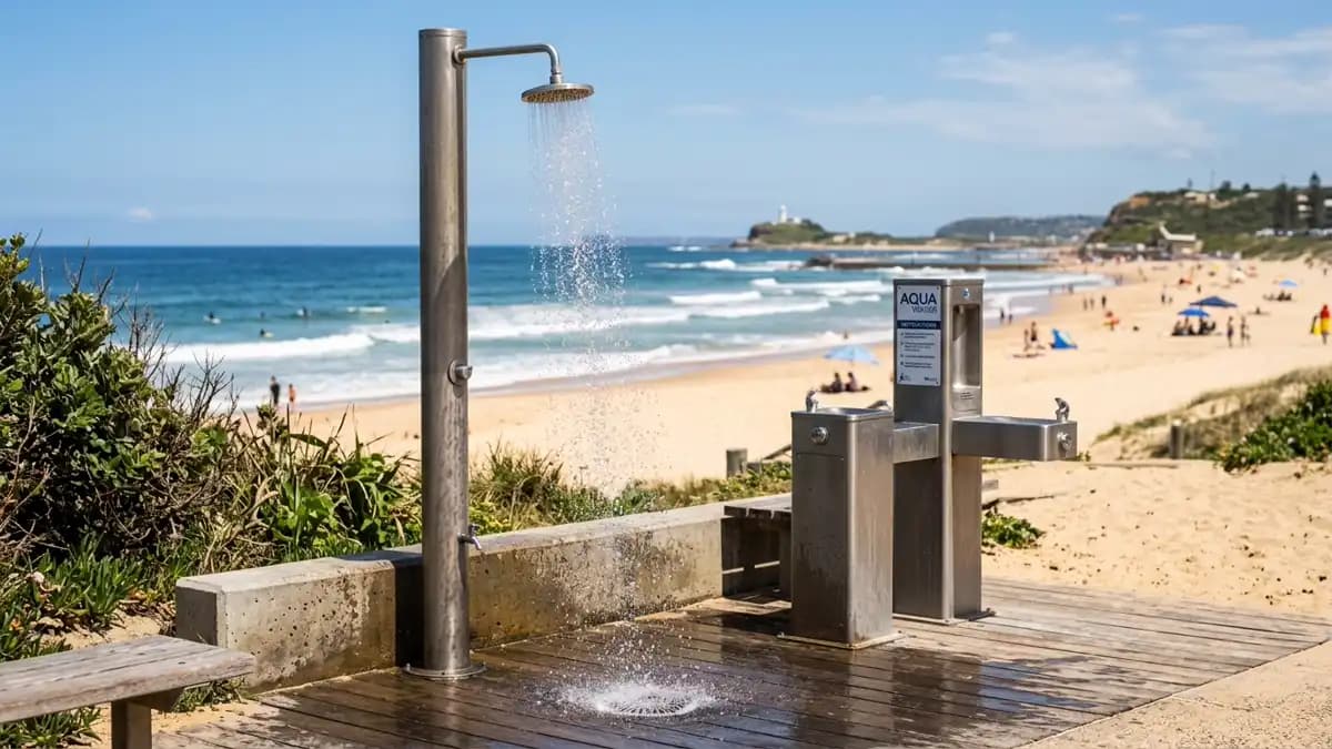 Beach showers and drinking water in Newcastle
