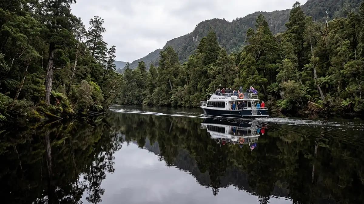 Gordon River cruise through World Heritage wilderness Strahan Tasmania