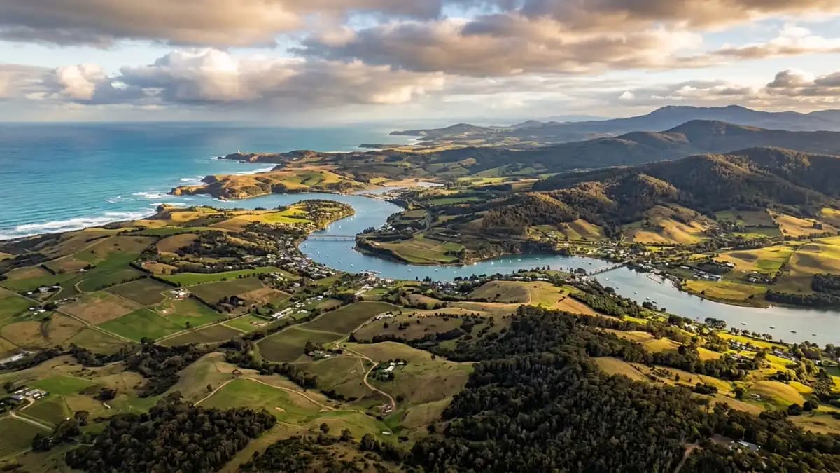 Scenic views of the region surrounding Tamar Valley