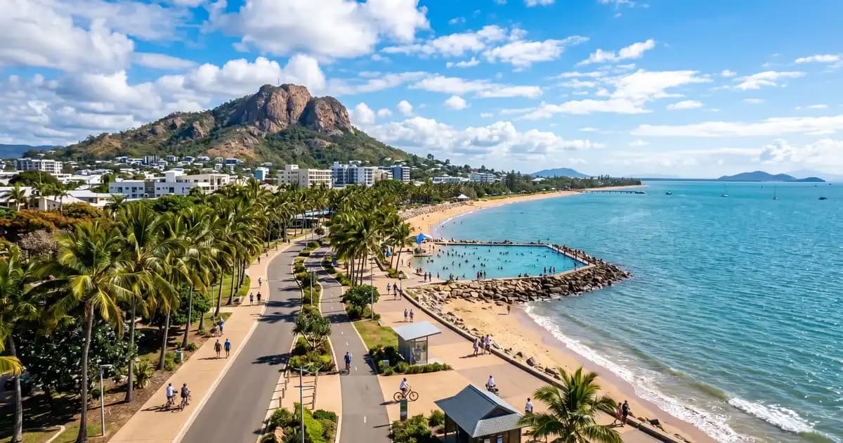 The Strand promenade and Castle Hill, Townsville Queensland