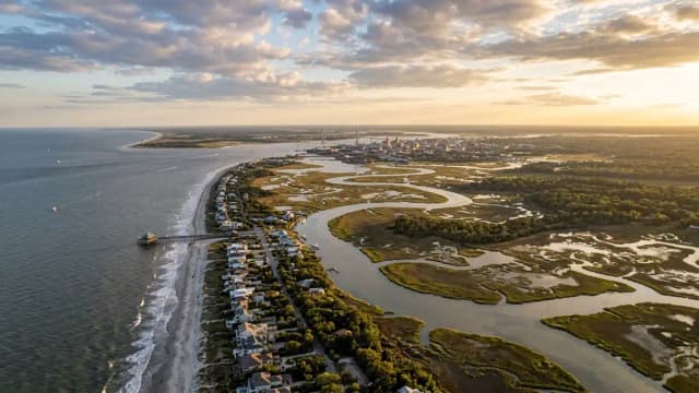 Folly Beach aerial view