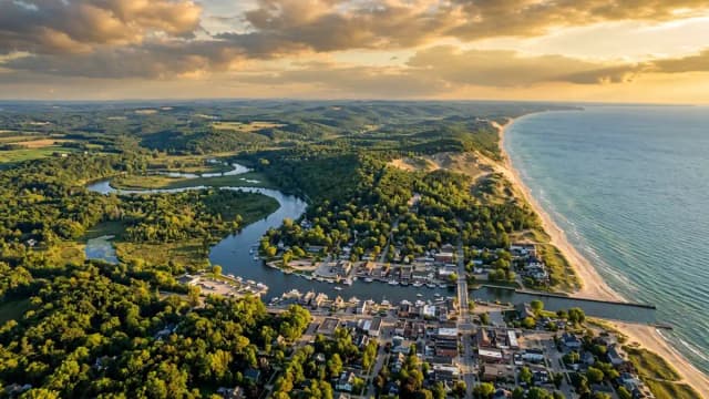Saugatuck aerial view
