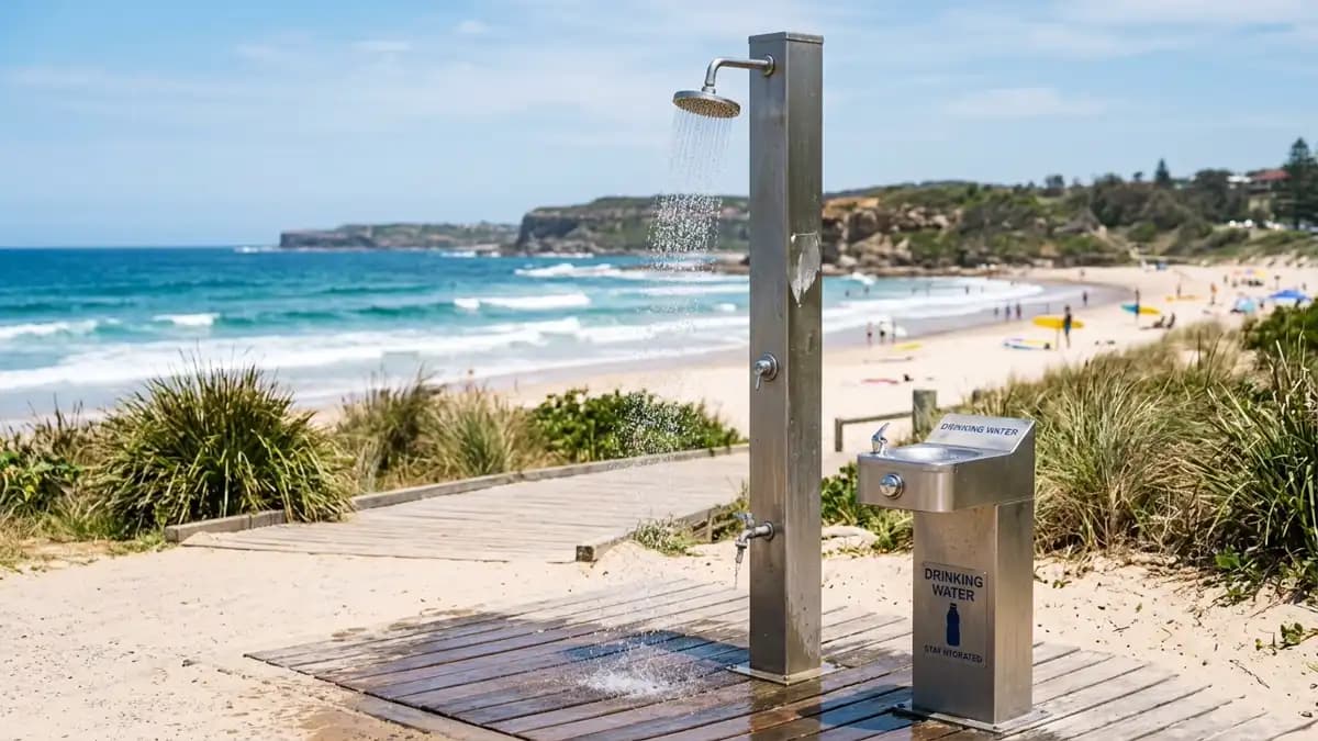 Beach showers and drinking water in Wollongong