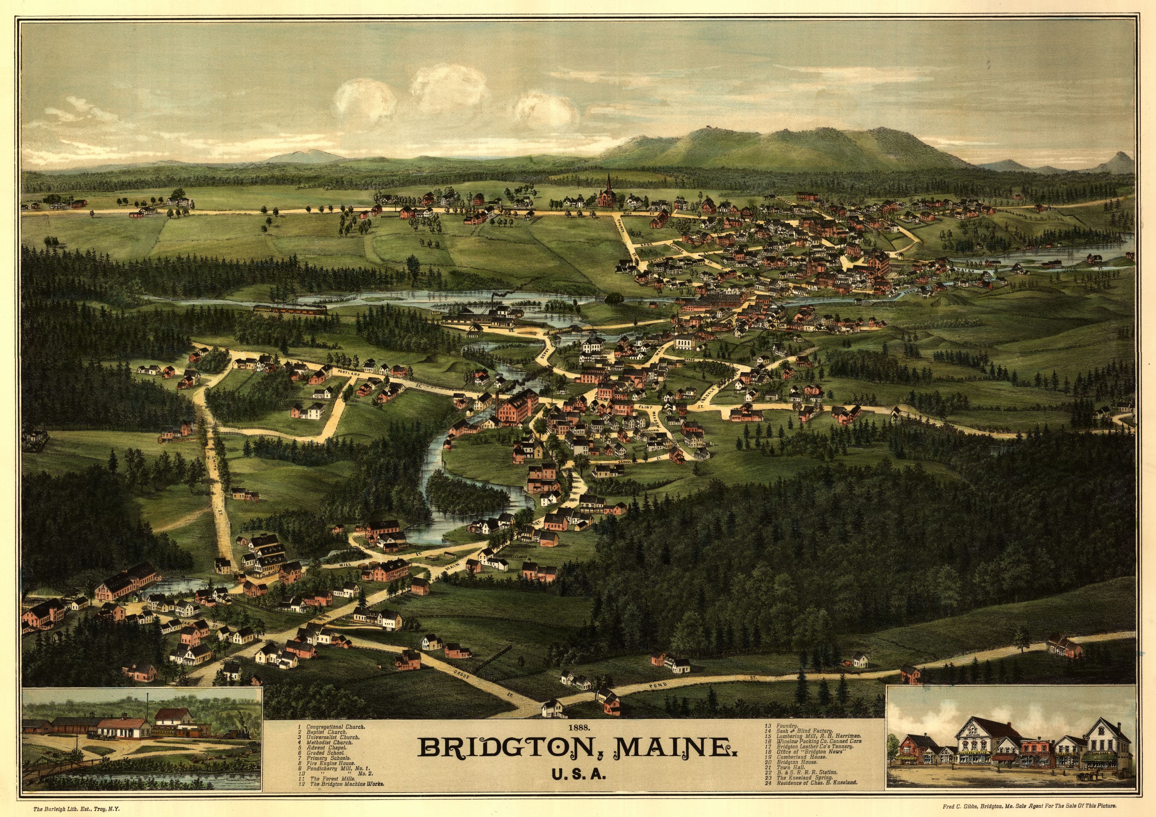 Public restroom facilities in Bridgton, Maine