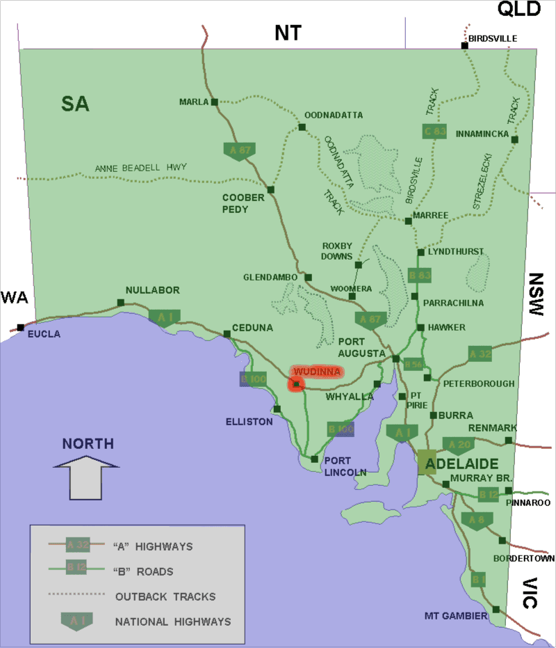 Public toilet facilities in Wudinna, SA