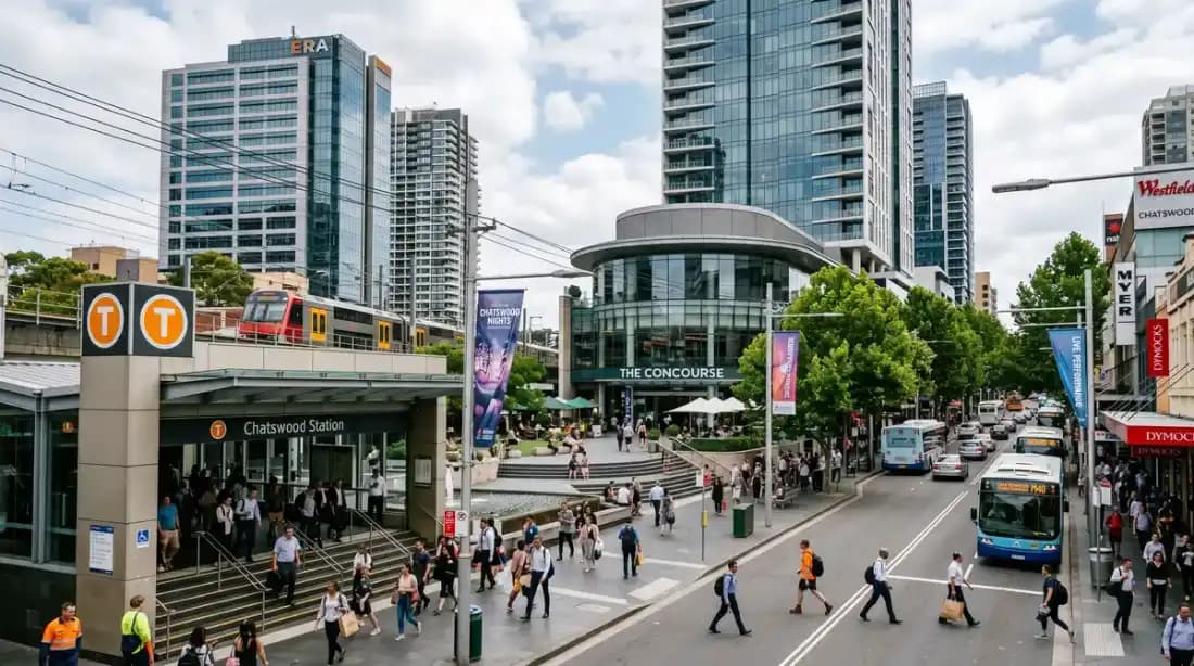 Chatswood CBD skyline on Sydney's North Shore