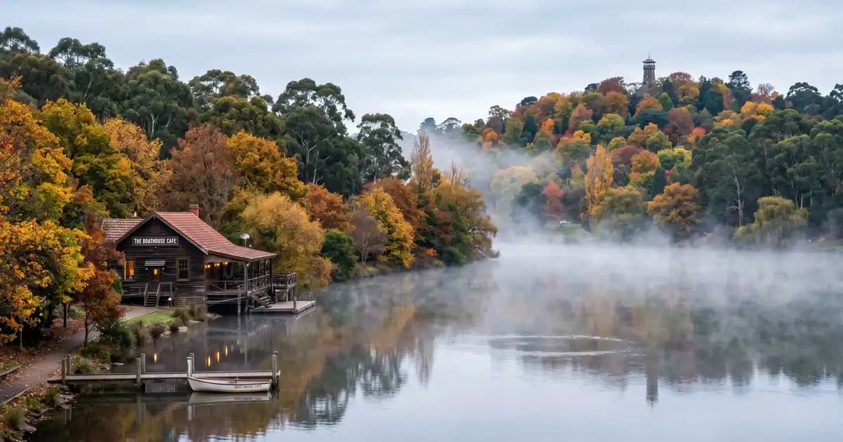 Lake Daylesford and Boathouse Cafe, Daylesford Victoria