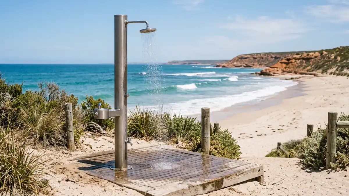 Beach showers and drinking water in Kalbarri