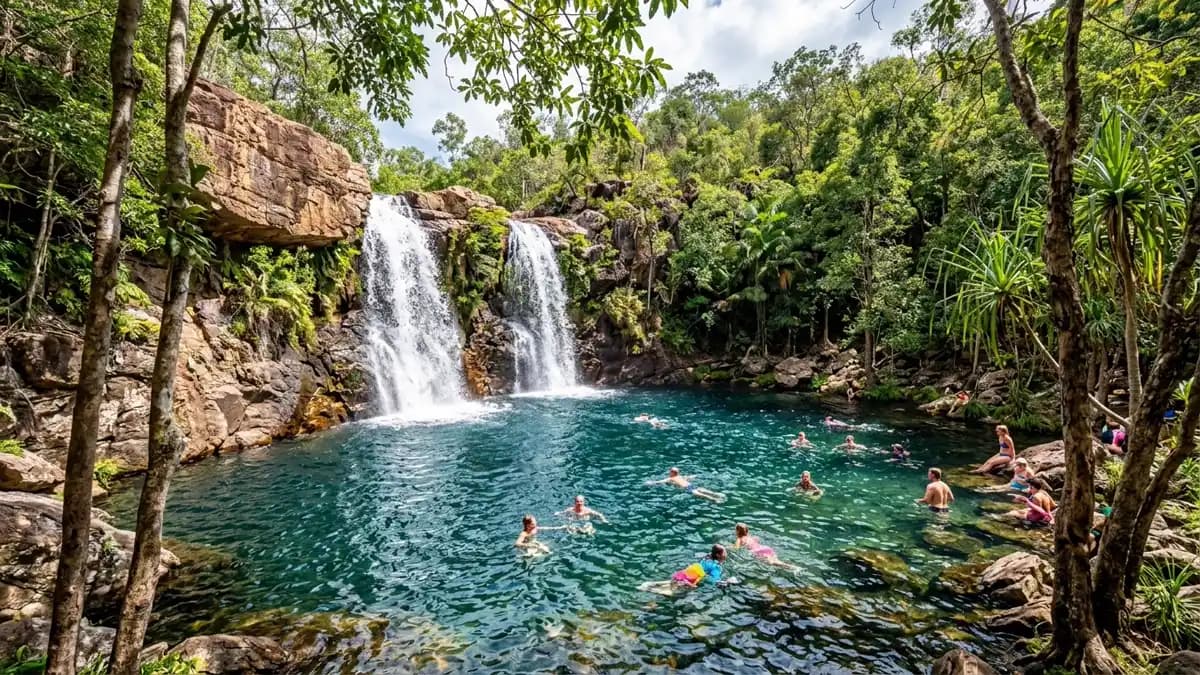 Florence Falls plunge pool swimming in Litchfield National Park NT