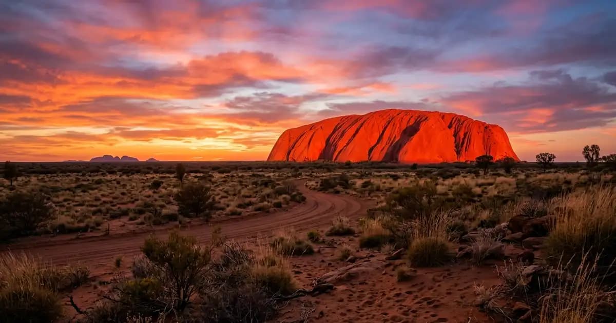 Uluru at sunset, Northern Territory Australia