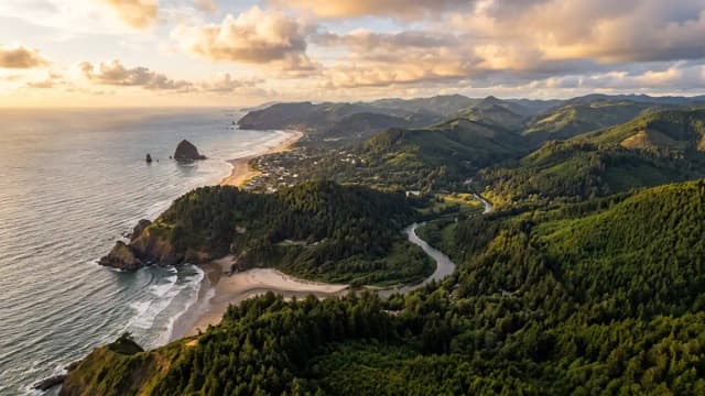 Cannon Beach aerial view