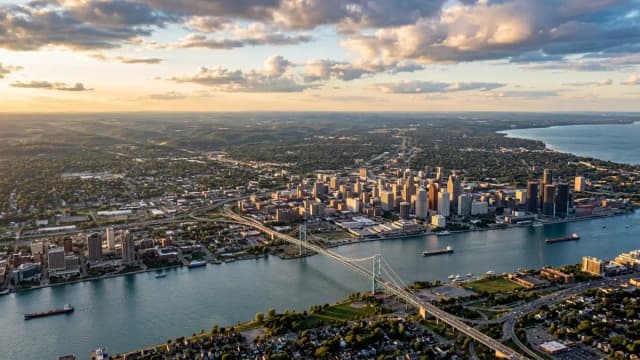 Detroit aerial view