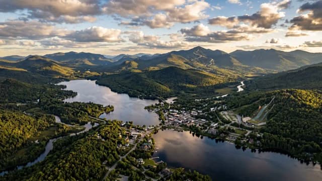 Village Of Lake Placid aerial view