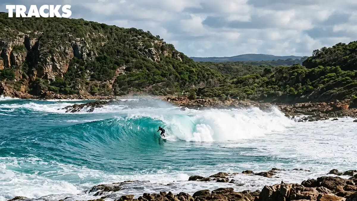 Yallingup surf break and coastal cliffs Margaret River region WA