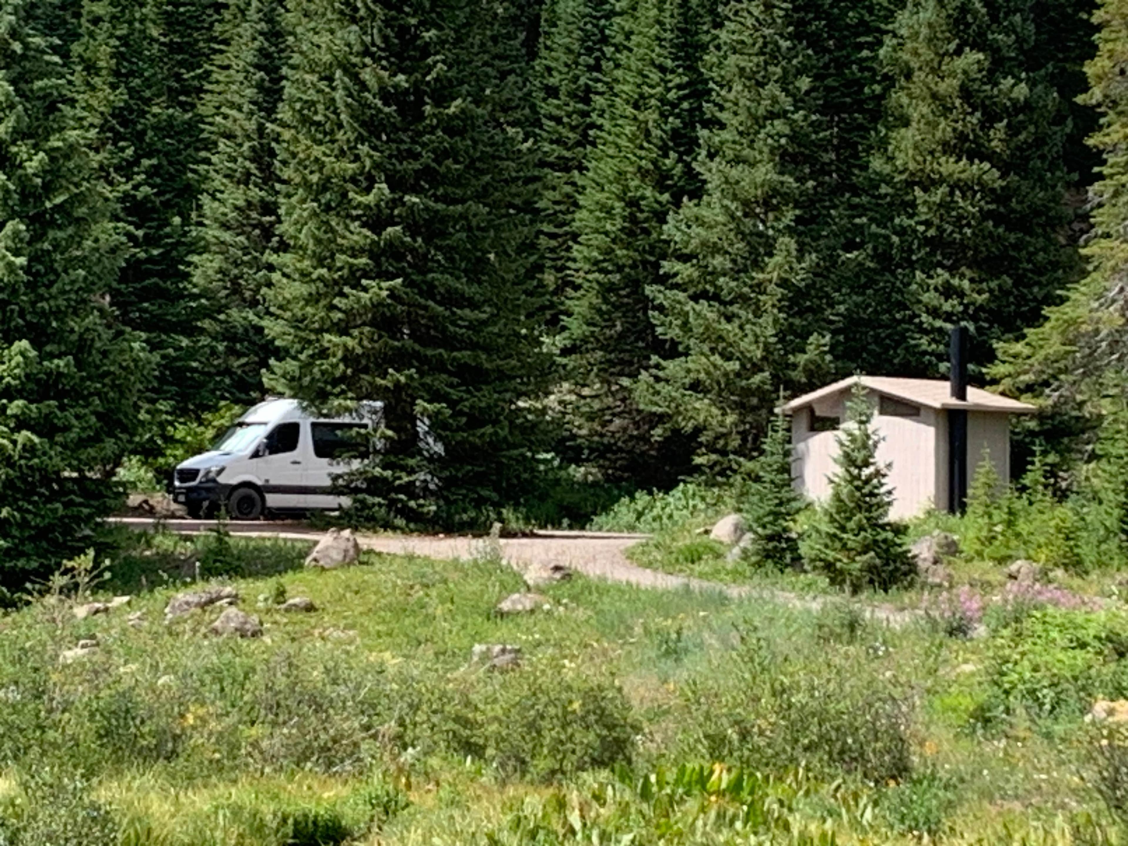 Public restroom facilities in Cold Springs Campground, Colorado