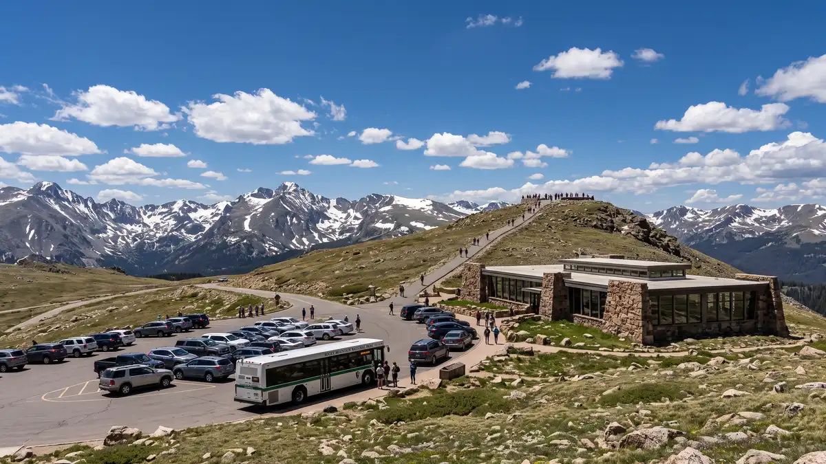 Alpine Visitor Center at 11796 feet with tundra landscape in Rocky Mountain National Park