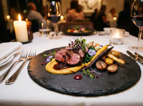 Modern Australian cuisine at an upscale Canberra restaurant near Bruce