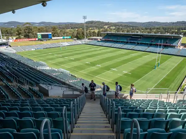 View from the stands of GIO Stadium during a behind-the-scenes tour