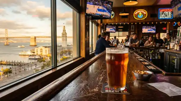 Craft beer at a bar near Oracle Park in SoMa